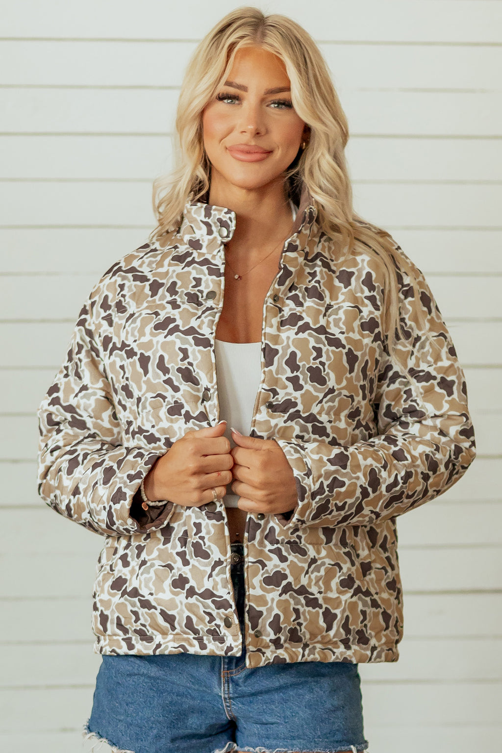 Camouflage Quilted Puffer Coat
