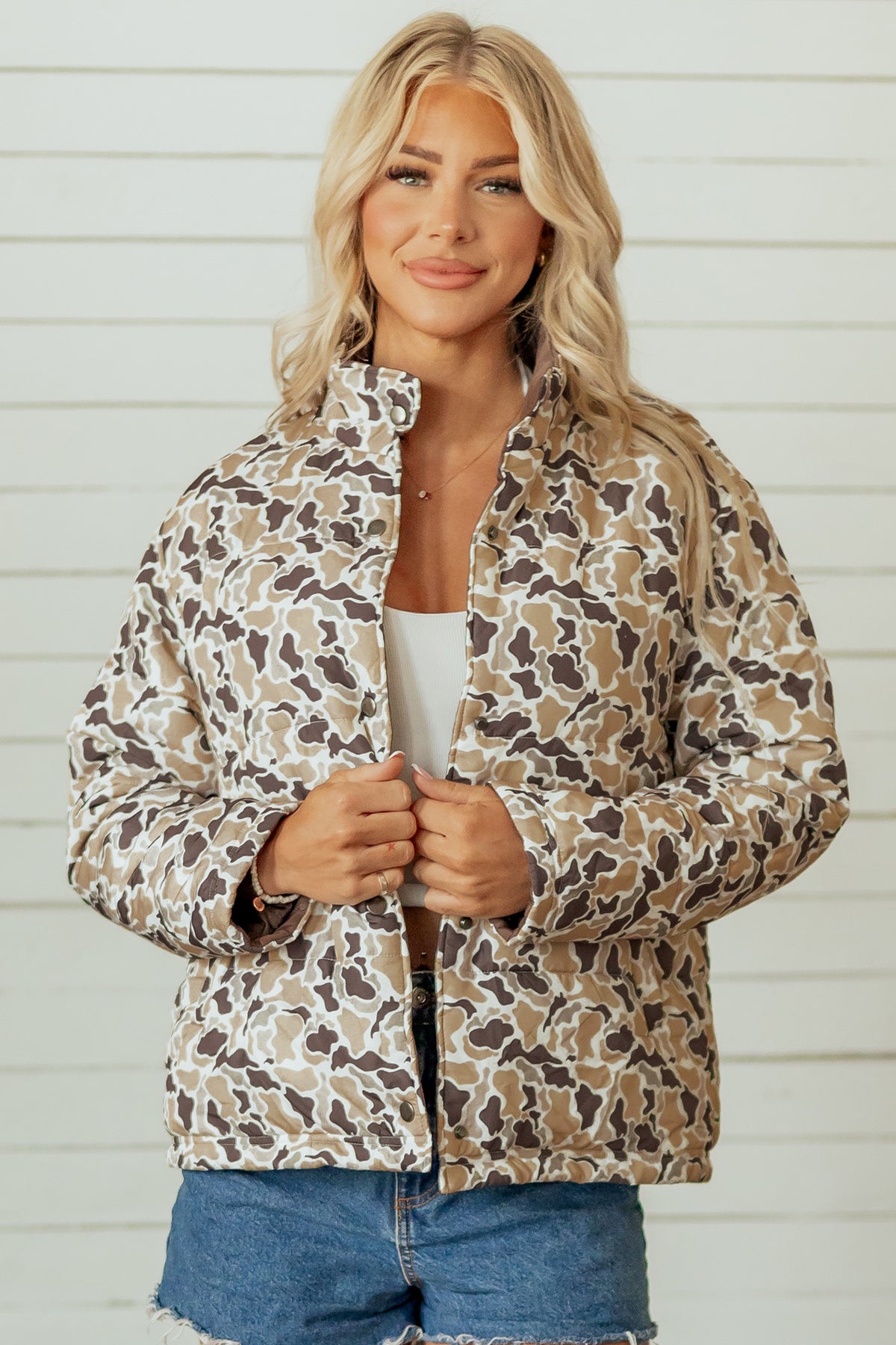 Camouflage Quilted Puffer Coat