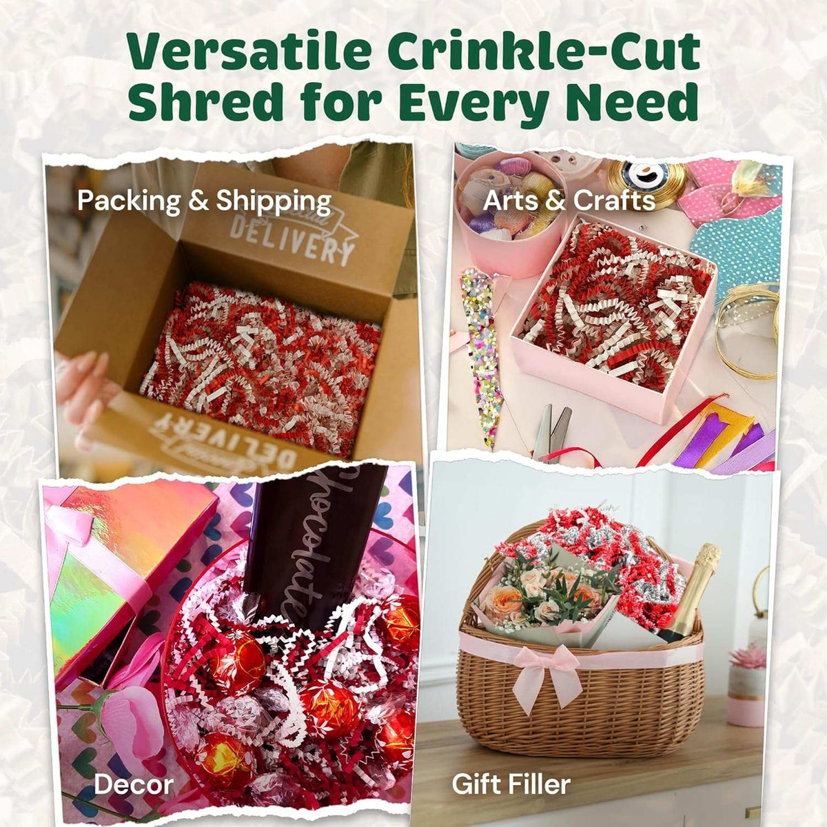 10 LB Candy Cane Crinkle Paper