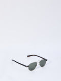 SAINT LAURENT Geometric Frame Sunglasses with Green Lenses