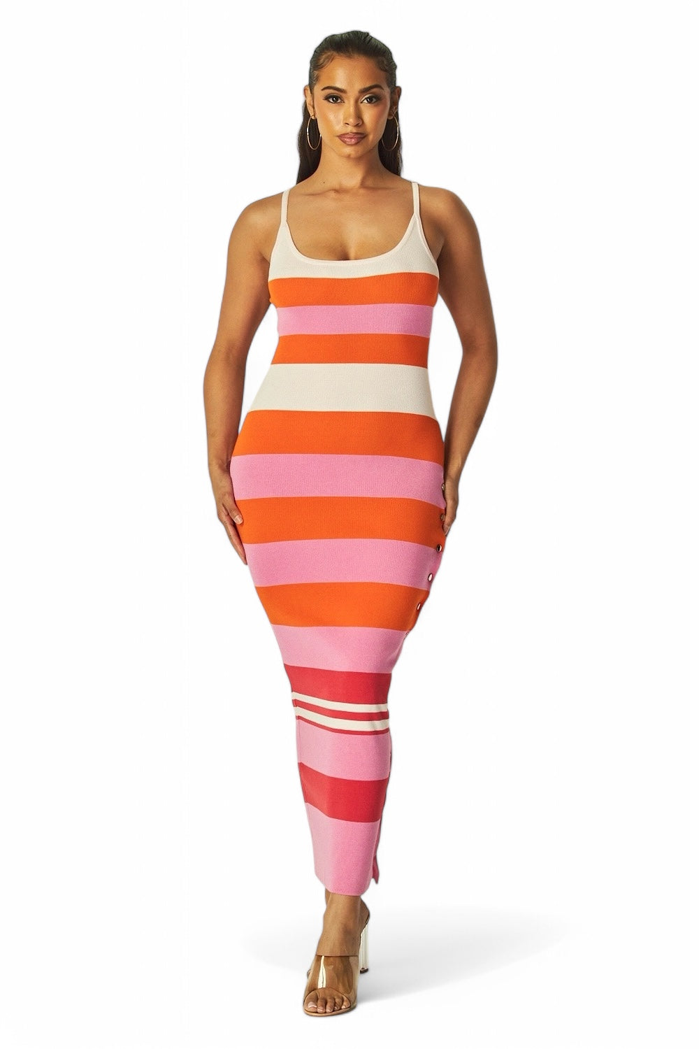 Bethany Stripe Spaghetti Strap Knit Maxi Dress