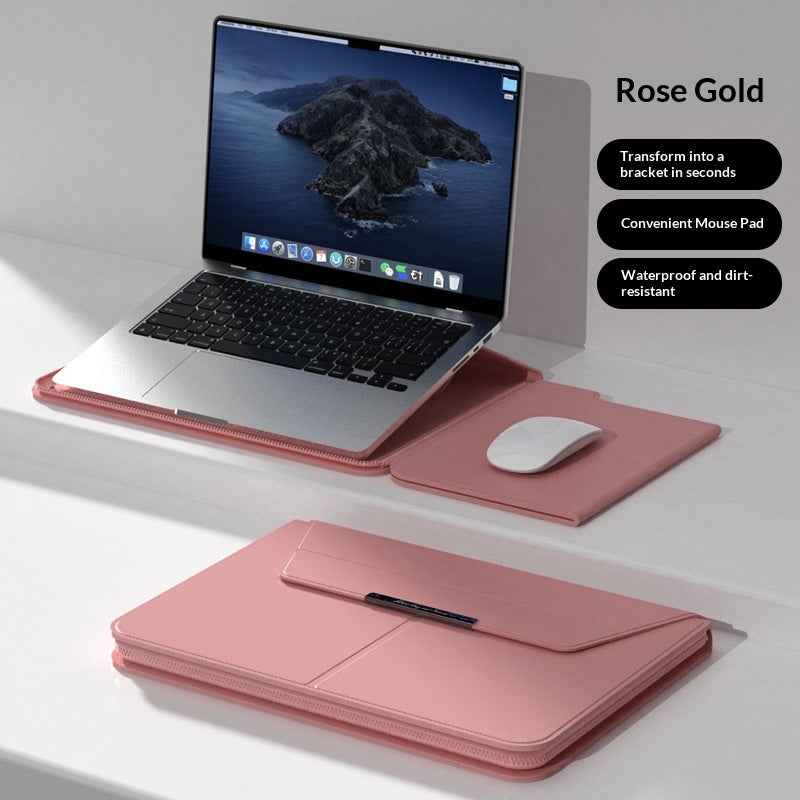 Leather Laptop Sleeve with Stand