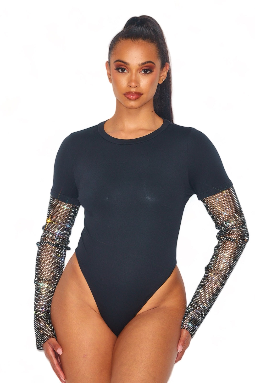 Jeweled Long Sleeve Bodysuit