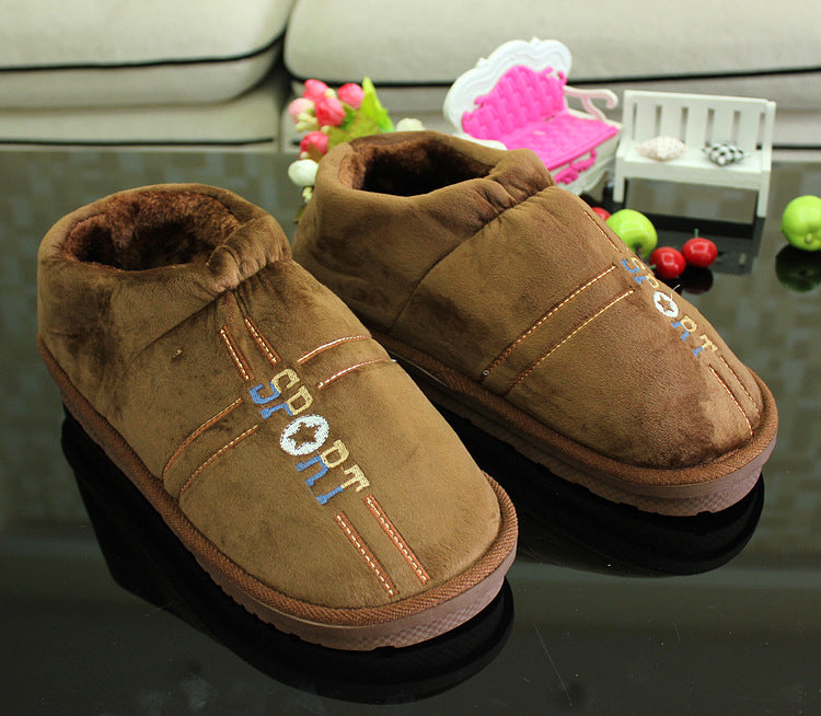 Winter Men's Extra Large Cotton Slippers for Home Use