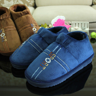 Winter Men's Extra Large Cotton Slippers for Home Use
