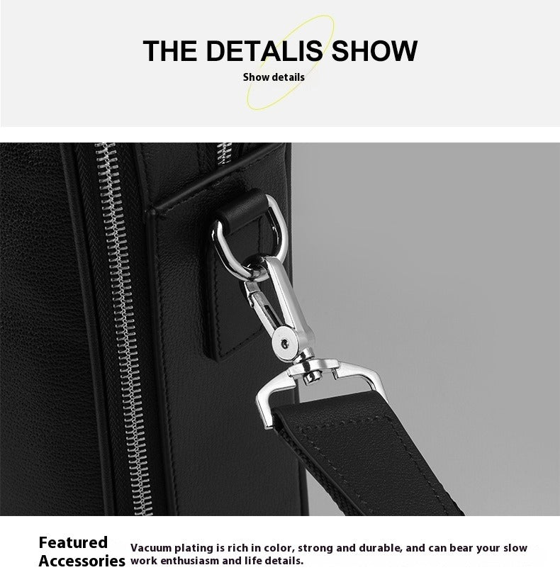 Men's Real-leather Business Handbag 14 Inch
