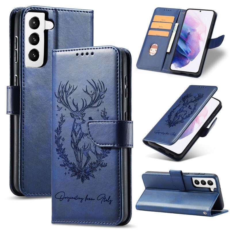 Deer-Print Leather Phone Case