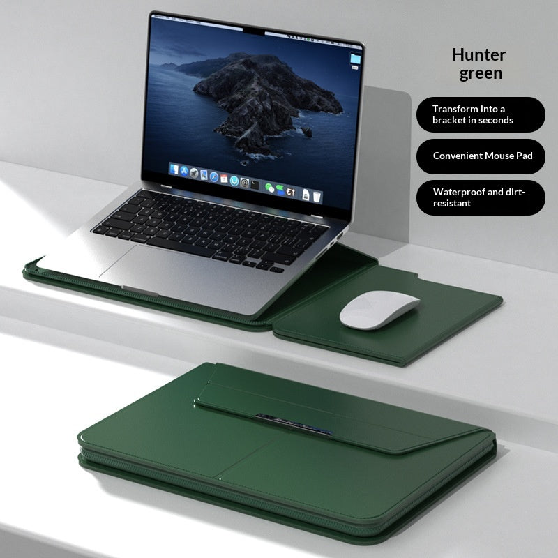 Leather Laptop Sleeve with Stand