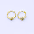 24K Gold Filled 12.5mm Geometric Knot Cartilage Huggie Earrings in Gold & Silver | AB1658 AB1659