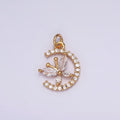 16K Gold Filled Clear Butterfly CZ Micro Paved Circular Open Charm | AG103