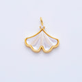 18K Gold Filled 15.5mm Shell Pearl Clam Sea Shell Charm | AH920