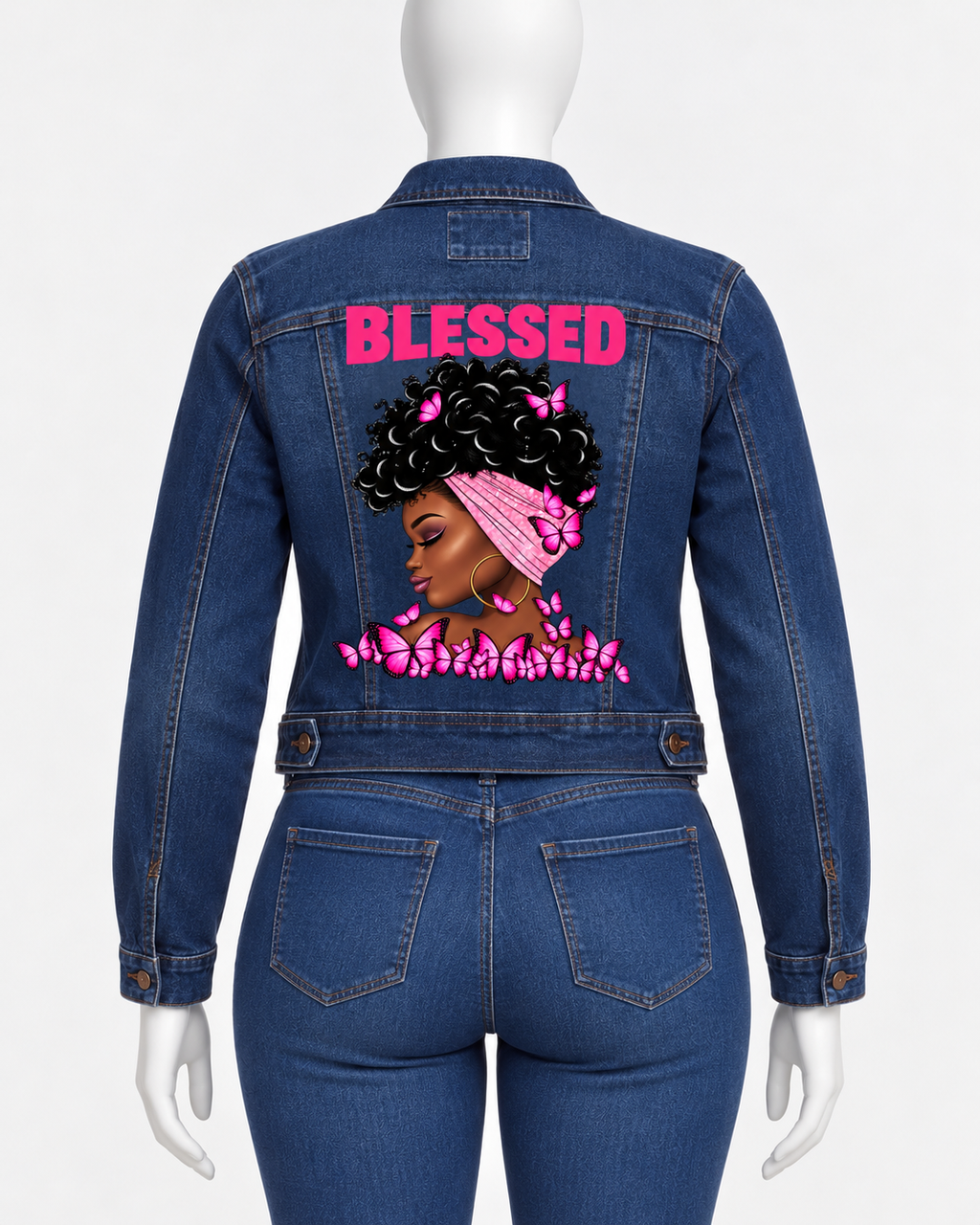 Distinguished Ragz "Blessed" Denim Classic-Cut Jacket