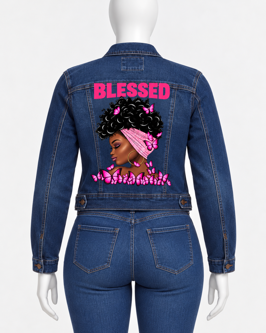 Distinguished Ragz "Blessed" Denim Classic-Cut Jacket