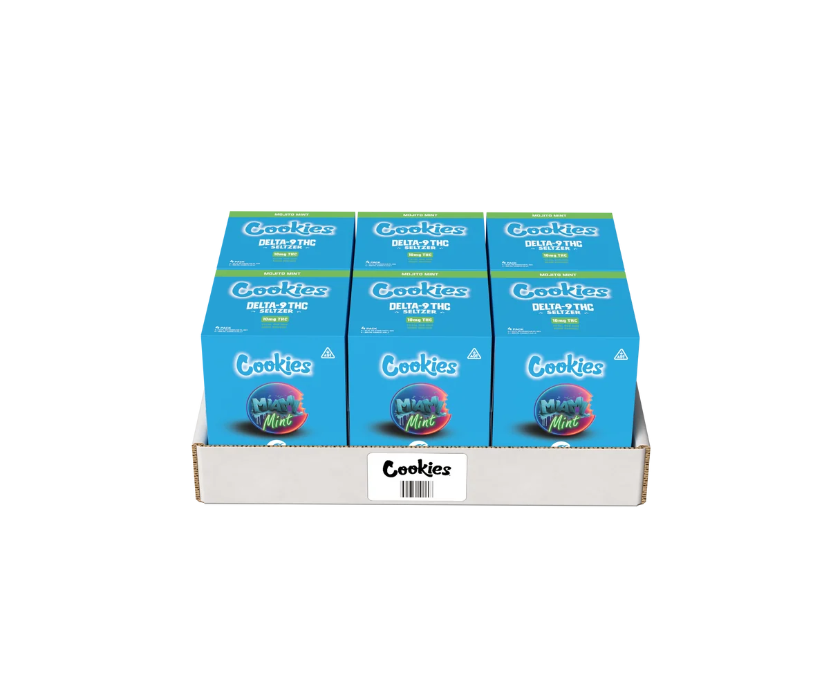 Cookies - Delta 9/THC Seltzer Can 10mg - Miami Mint - 4 Pack