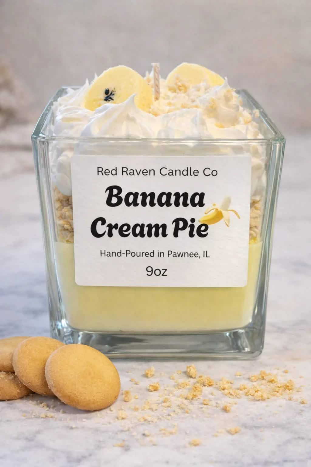 Banana Cream Pie Dessert Scented Candle – 9oz