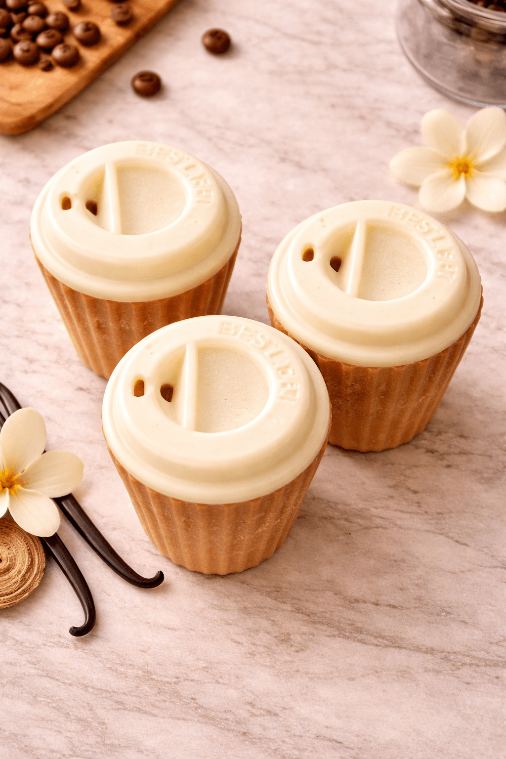 French Vanilla Latte Mini Coffee Cup Wax Melts – 3 Pack (3oz Total)