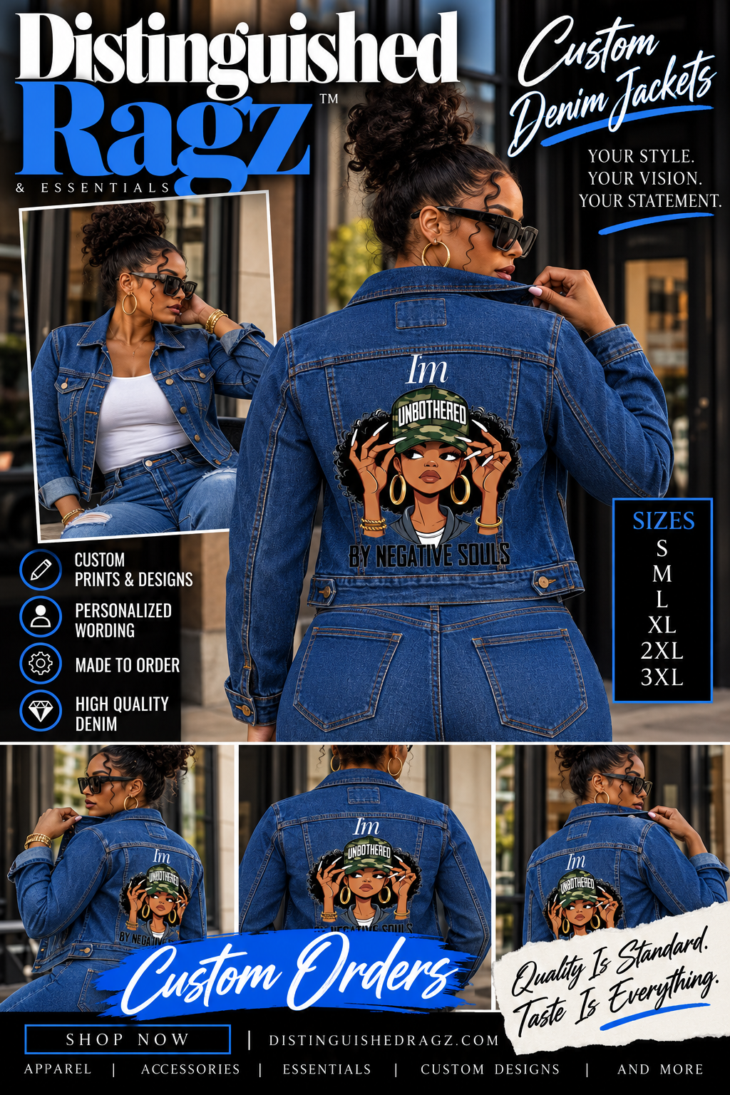 Distinguished Ragz "Unbothered" Denim Classic-Cut Jacket
