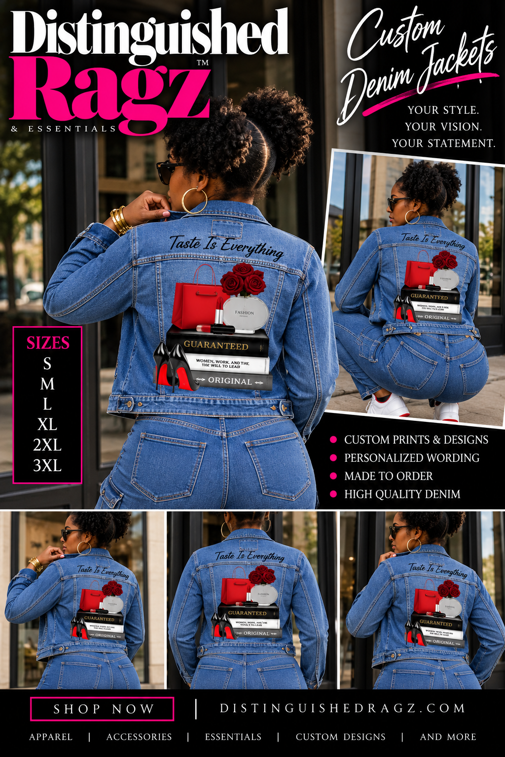 Distinguished Ragz "Taste Is Everything" Denim Classic-Cut Jacket