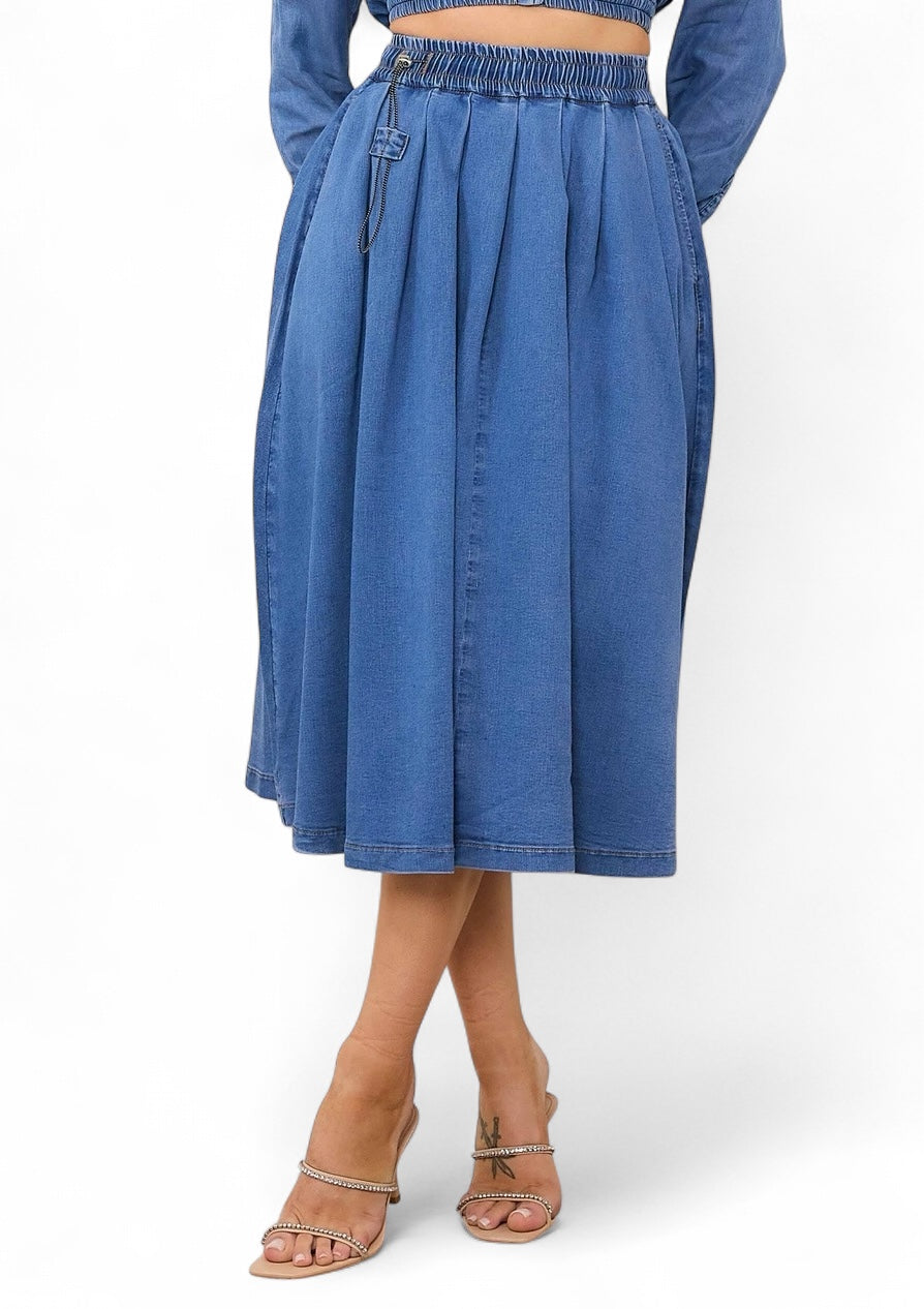 Elastic Waist Full Skirt