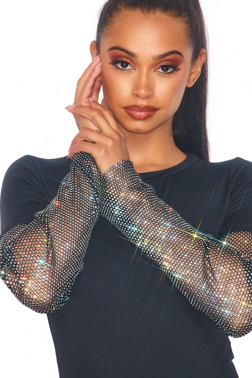Jeweled Long Sleeve Bodysuit
