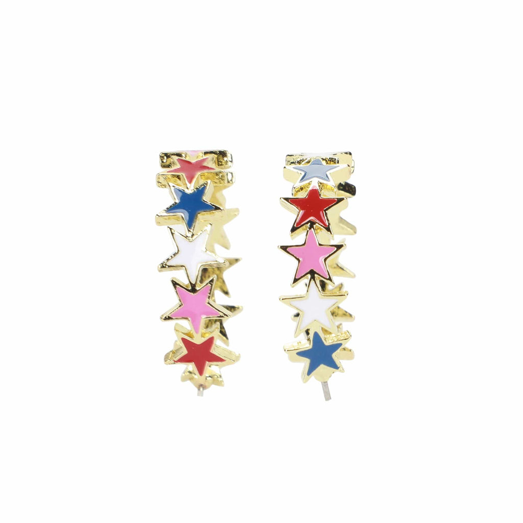 Patriotic Star Hoop Earrings