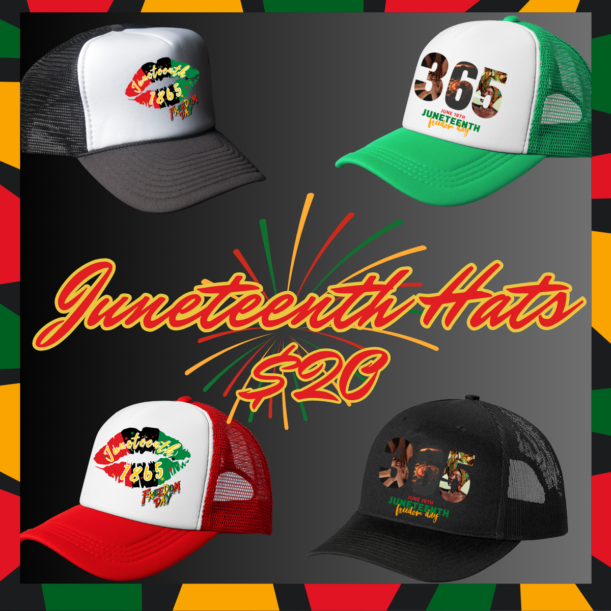 Freedom Kiss 1865 | Juneteenth Trucker Hat | Honor the Legacy, Wear the Liberation