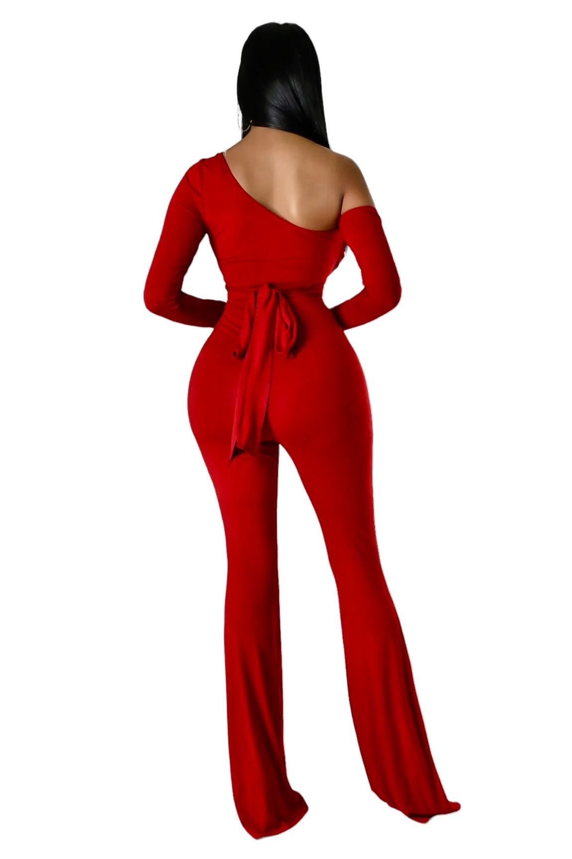One Shoulder Long Sleeve Convertible Jumpsuit {Tall Gyrl Friendly}