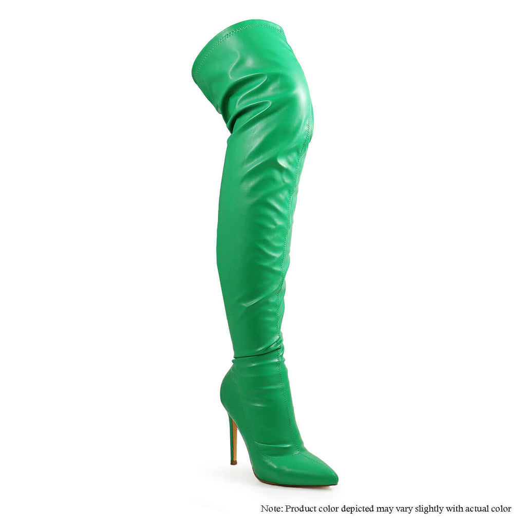 Gisele - Green PU {Order 1/2 Size Larger}