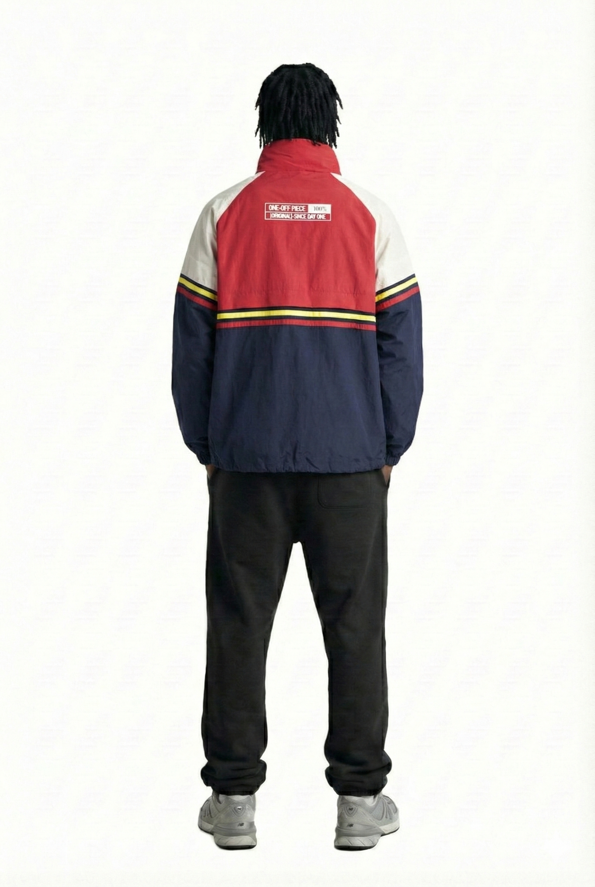 RUFOUS Retro Men's premium crispy nylon long sleeve half zip pullover jacket