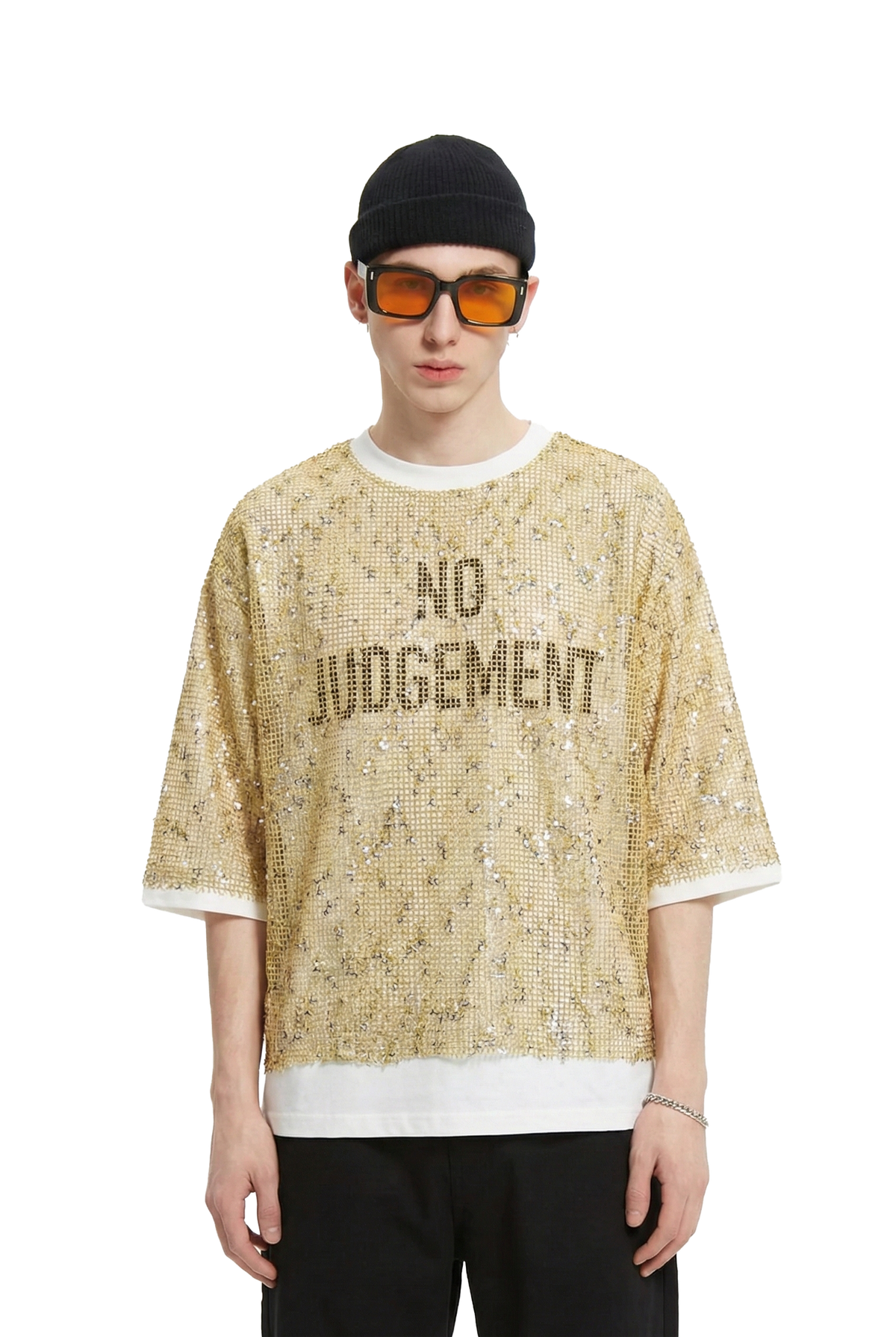 Petal S/N Jersey 3/4 Sleeve Crop Top Tee
