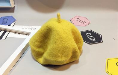 Baby Hat Beret British Painter Bud Of Pure Wool Cap For Girls In Modern New Retro Design