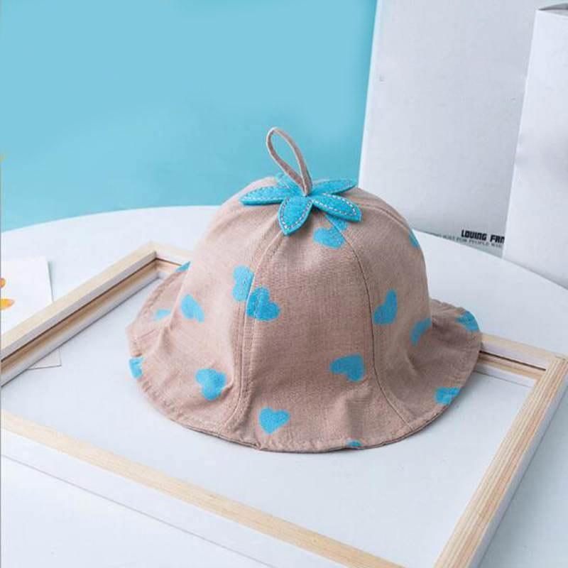 Baby Sun Hat Heart Print Baby Boy/Girl Hat Outdoor Kids Bucket Hat Children Hat Baby Beach Caps Beanie For Girls