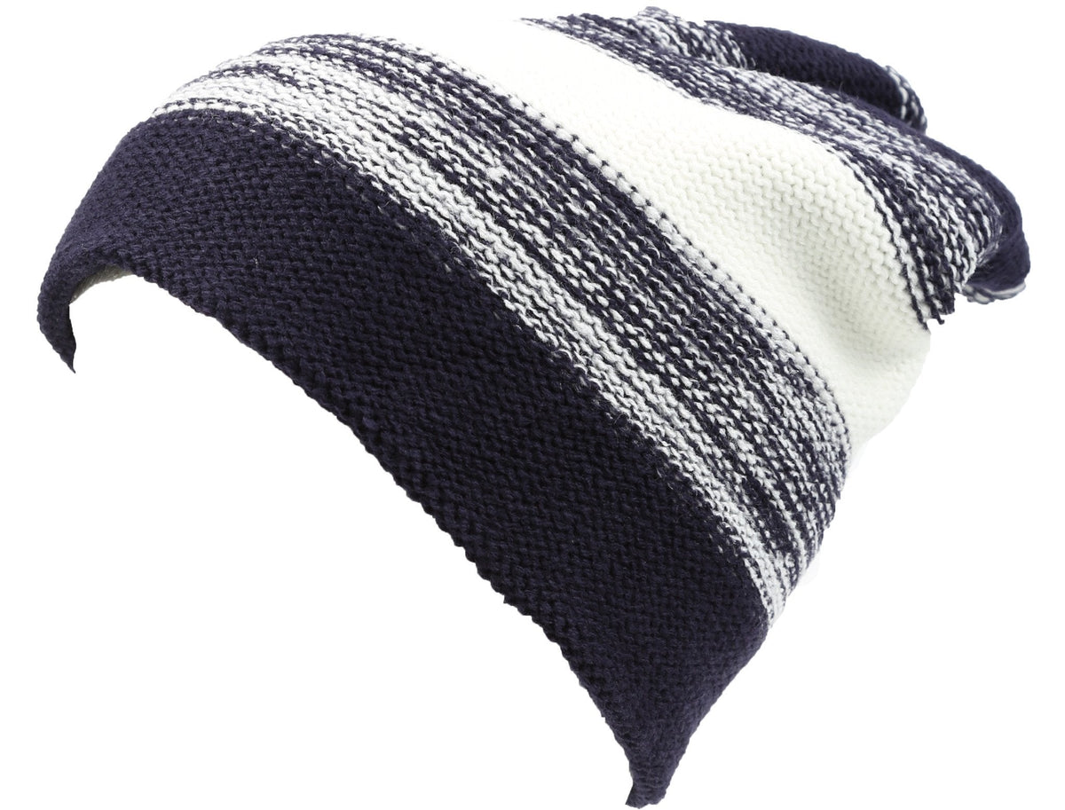 Sakkas Balmn Unisex Striped Heather Long Beanie Hat, Faux Fur Lined