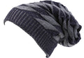 Sakkas Zaye Diamond Knit Long Slouchy Beanie Hat, Faux Fur Lined