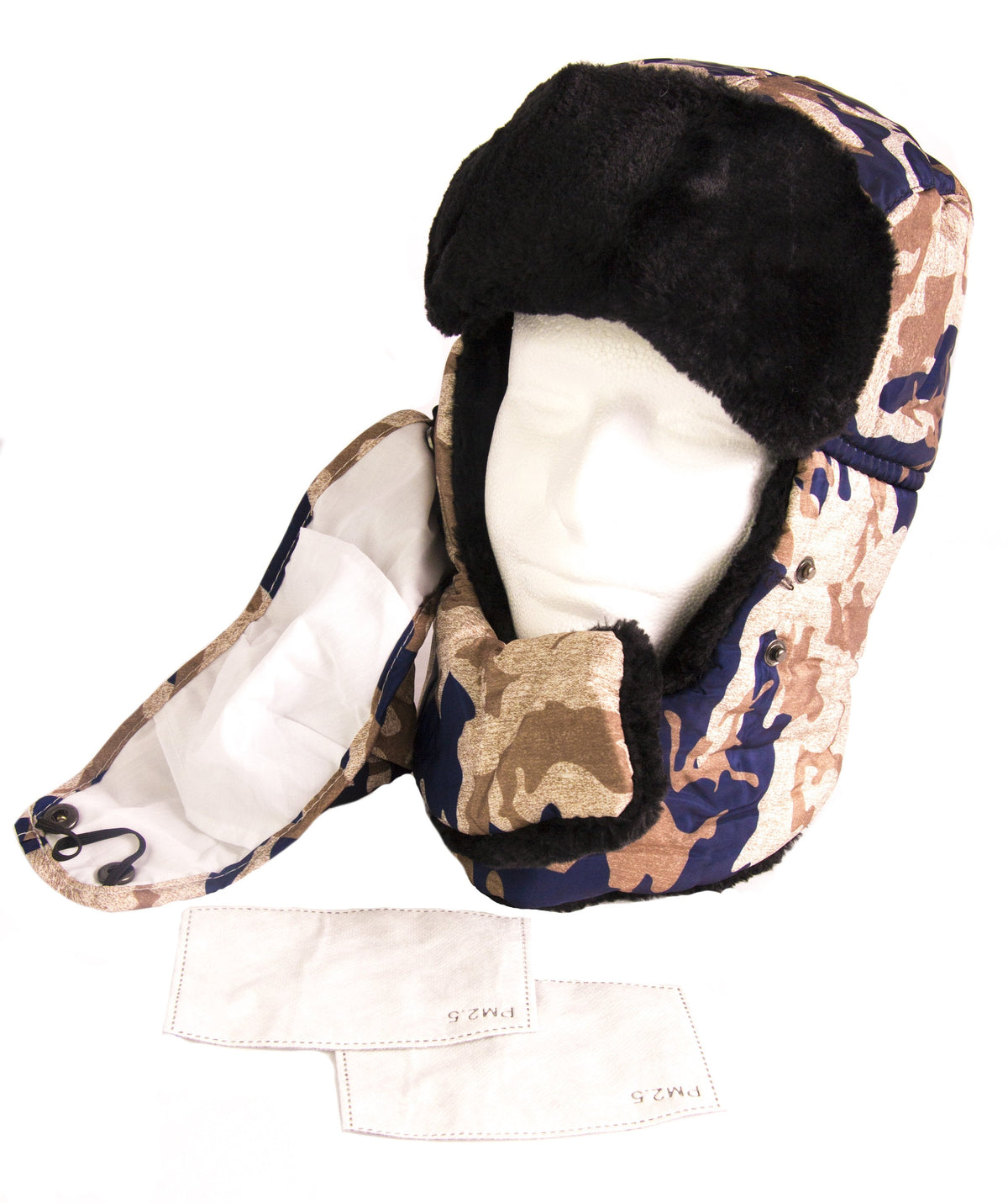 Sakkas Alex Windproof Faux Fur Trapper Ushanka Hat with Removable Mask