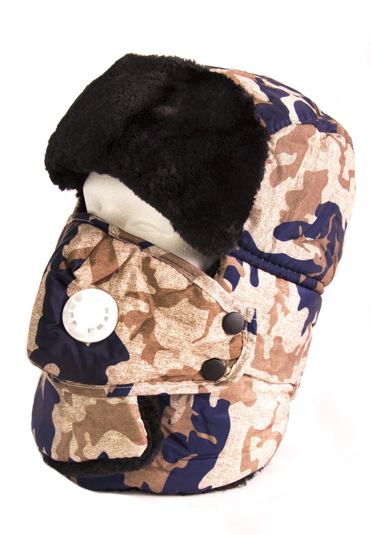Sakkas Alex Windproof Faux Fur Trapper Ushanka Hat with Removable Mask