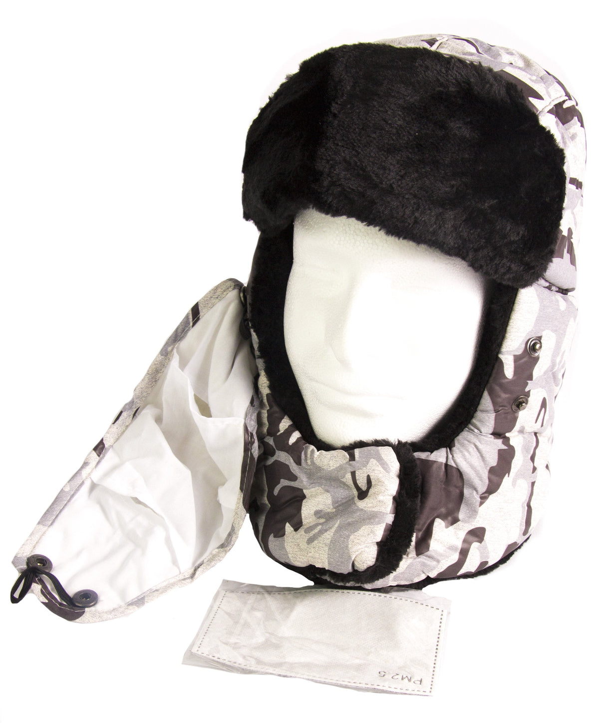Sakkas Alex Windproof Faux Fur Trapper Ushanka Hat with Removable Mask