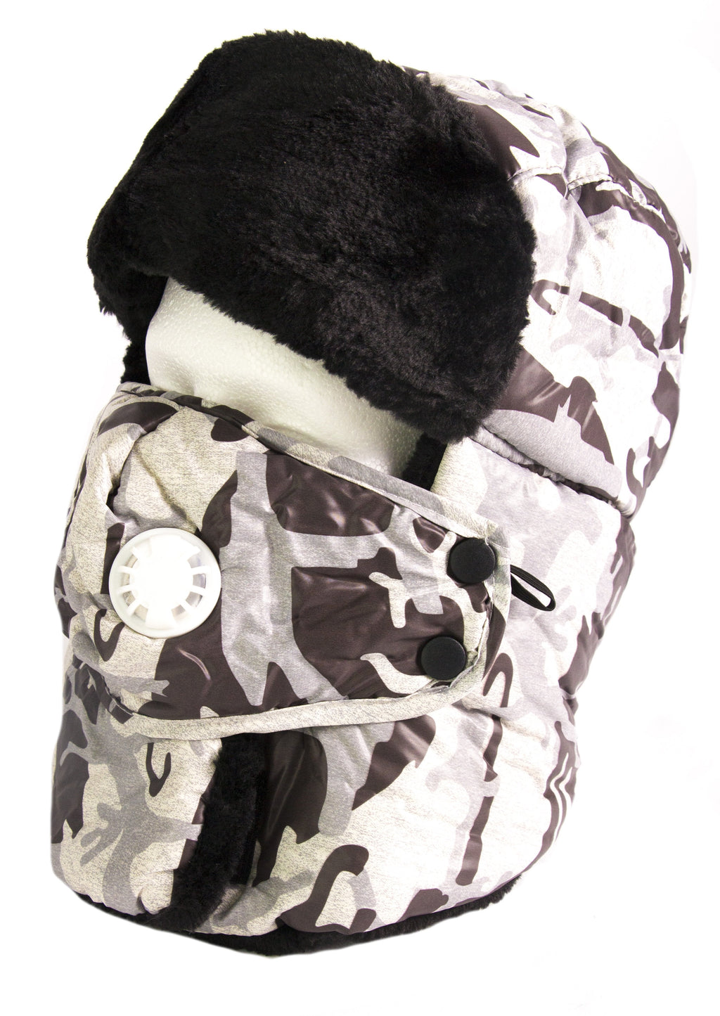 Sakkas Alex Windproof Faux Fur Trapper Ushanka Hat with Removable Mask