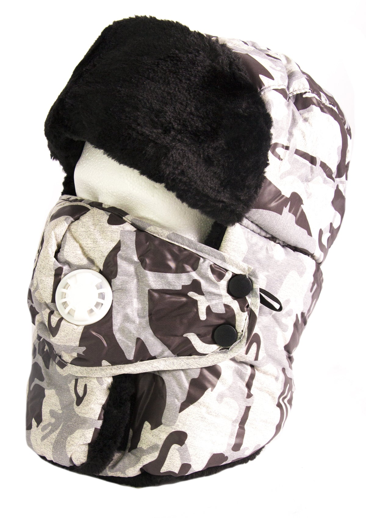 Sakkas Alex Windproof Faux Fur Trapper Ushanka Hat with Removable Mask