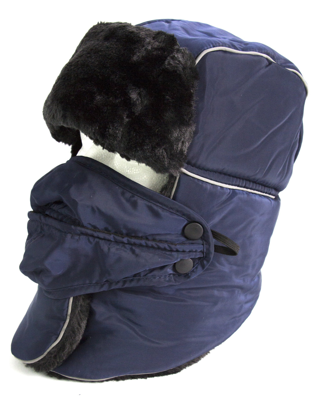 Sakkas Alex Windproof Faux Fur Trapper Ushanka Hat with Removable Mask