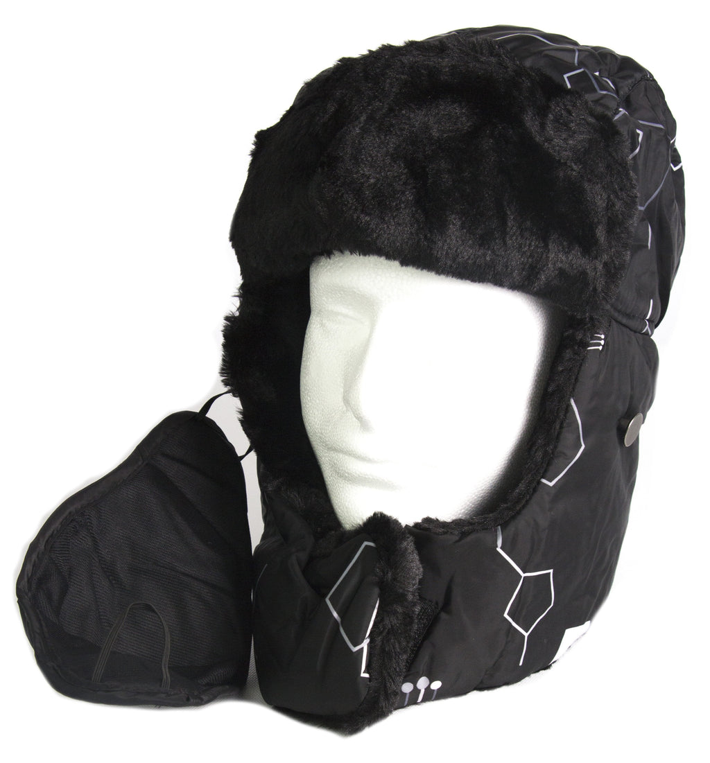 Sakkas Alex Windproof Faux Fur Trapper Ushanka Hat with Removable Mask