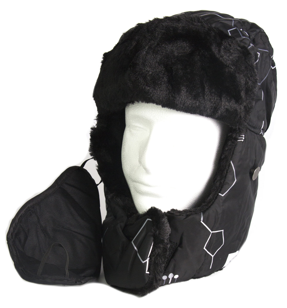 Sakkas Alex Windproof Faux Fur Trapper Ushanka Hat with Removable Mask