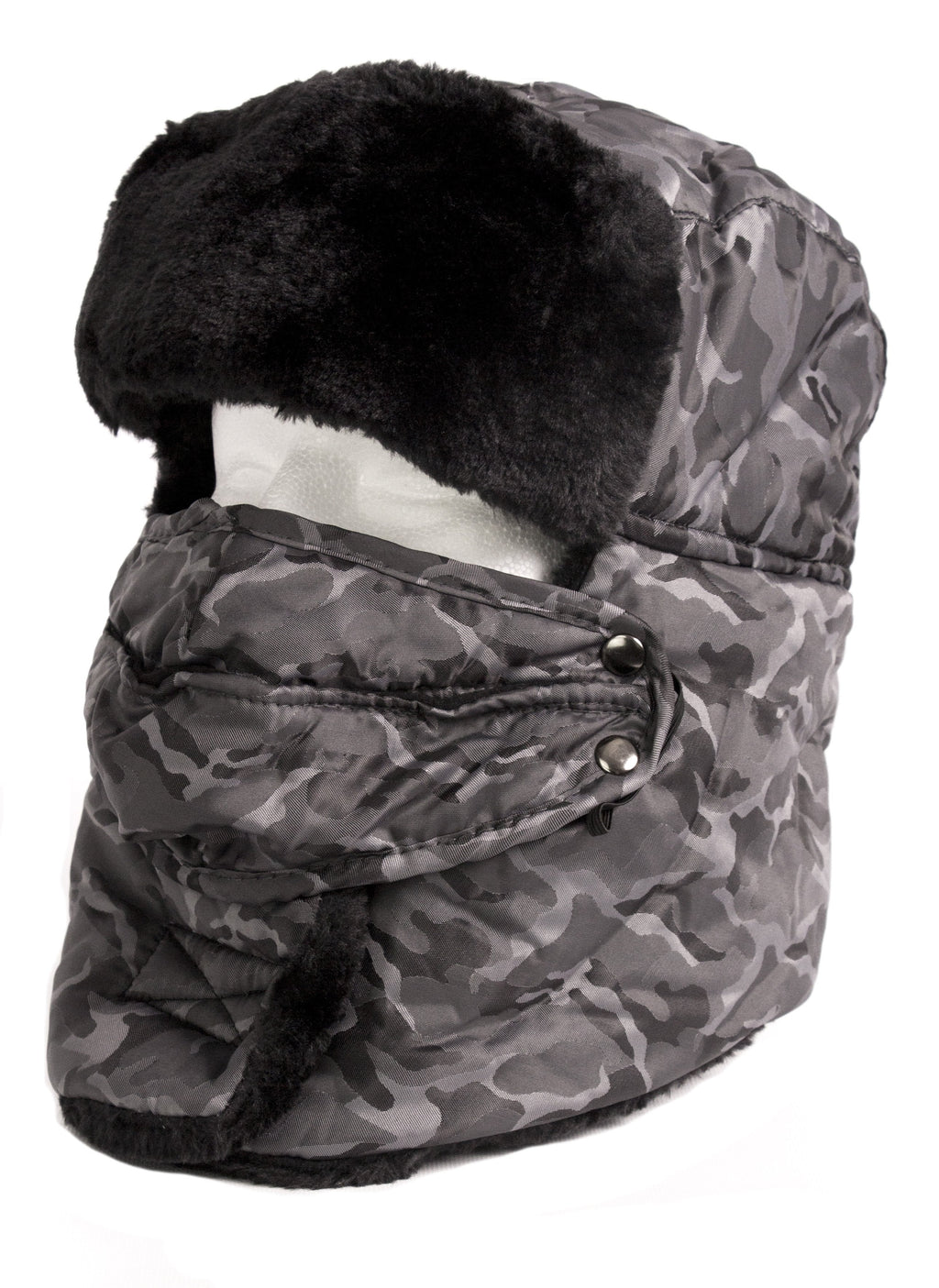 Sakkas Alex Windproof Faux Fur Trapper Ushanka Hat with Removable Mask