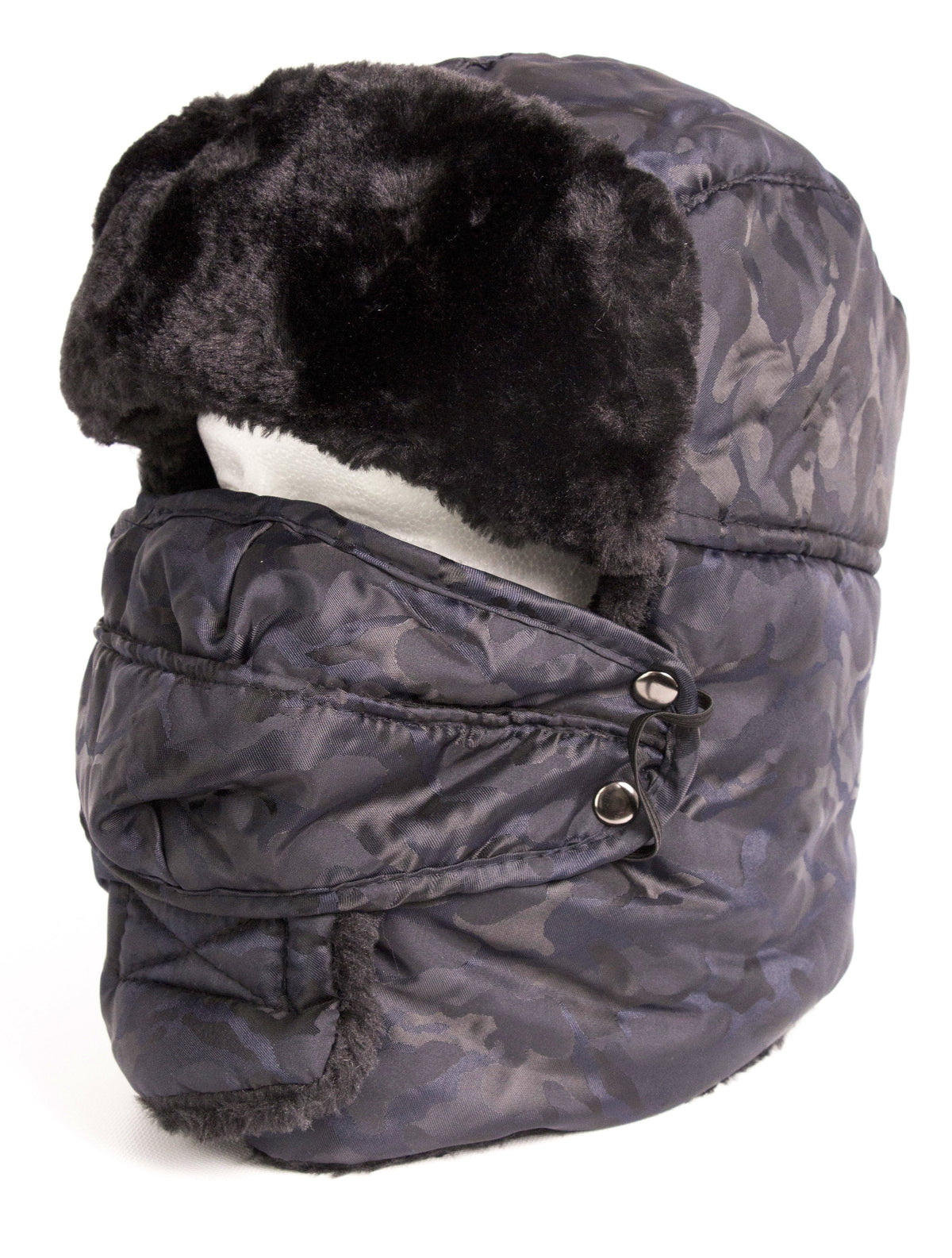 Sakkas Alex Windproof Faux Fur Trapper Ushanka Hat with Removable Mask