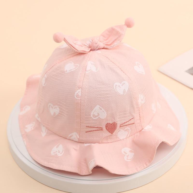 Baby Sun Hat Heart Print Baby Boy/Girl Hat Outdoor Kids Bucket Hat Children Hat Baby Beach Caps Beanie For Girls