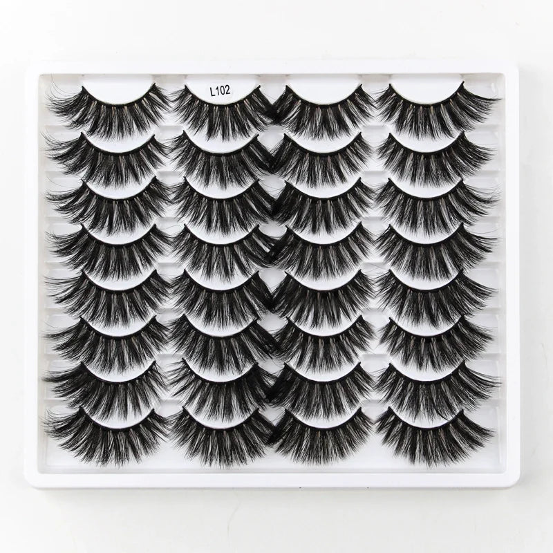 SHIDISHANGPIN 3/5/16 Pairs Natural Long False Eyelashes Dramatic Fluffy 3D Mink Lashes Wispy Wholesale Eye Lashes Thick Cils