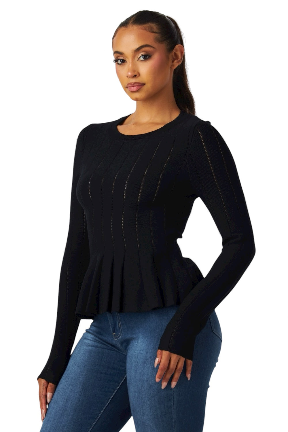 Norelle Peplum Knit Top