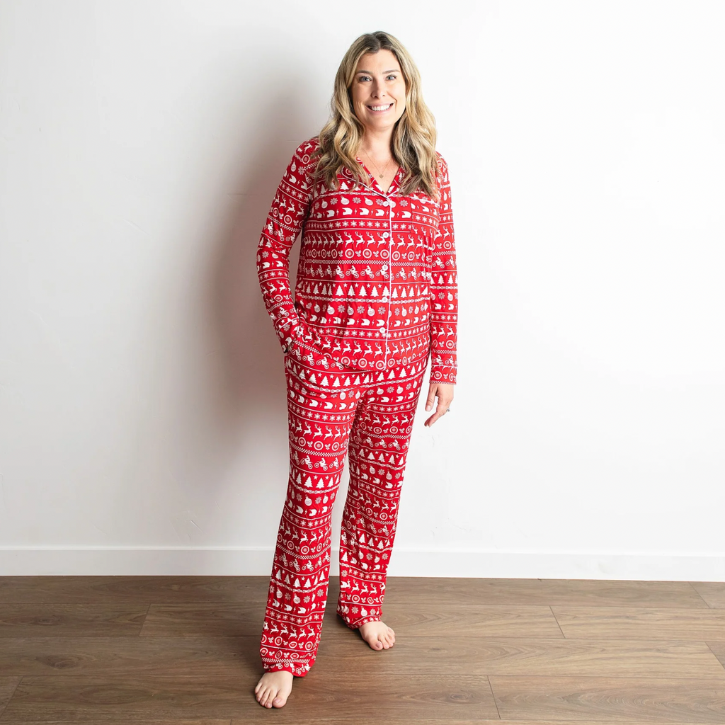 Button-up Luxe Bamboo Christmas Pajamas