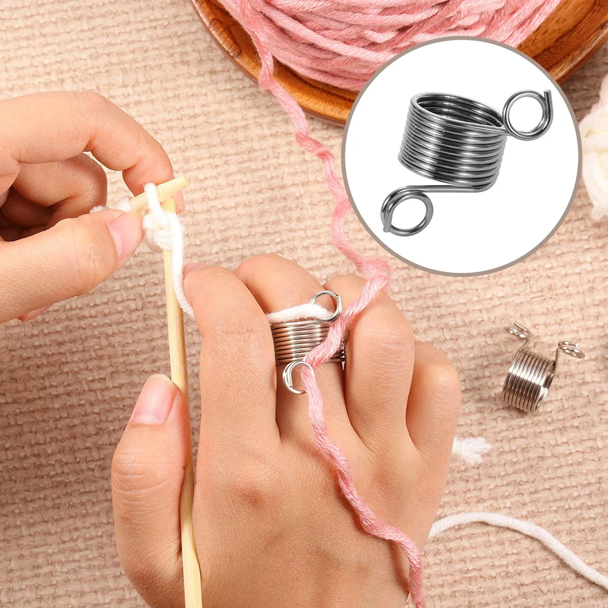 Norwegian Thimble Knitting Yarn Guide Tool Stainless Steel