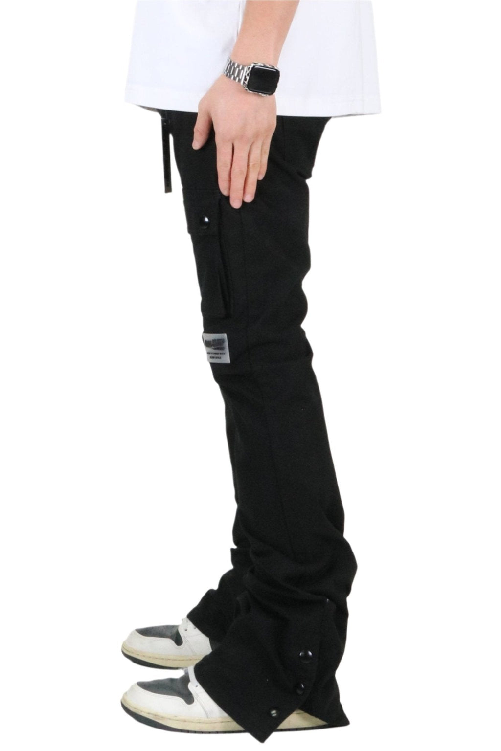 Somber Men's premium flare stacked twill cargo pant with multi functional pockets